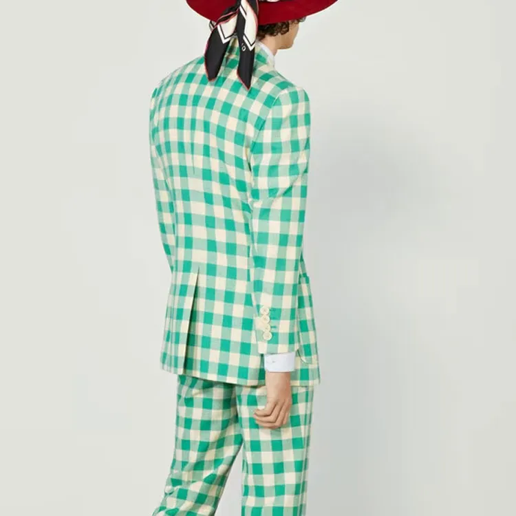 GUCCI SS22 Business Suit Coat Men's Green-3