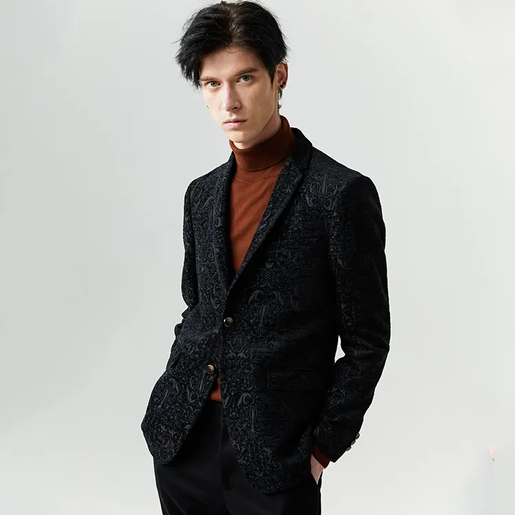 DAVID NAMAN Business Suits Men Black-5
