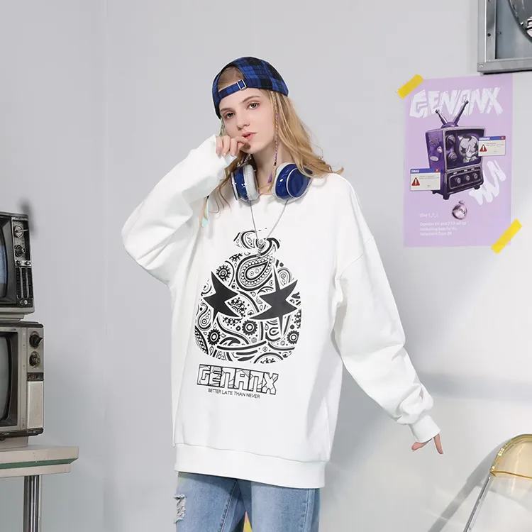 GENANX Crew Neck Loose Fit Regular Sweatshirt Unisex-9