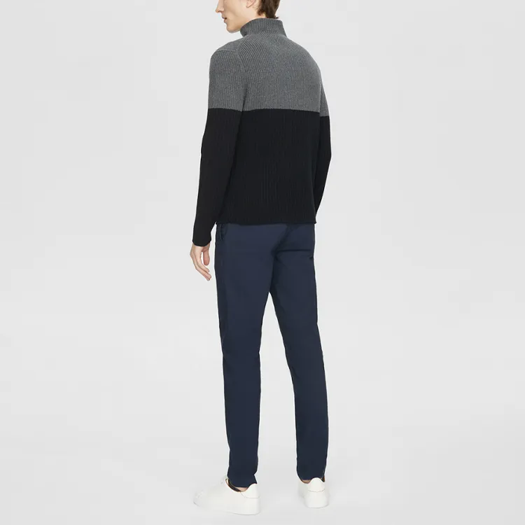 THEORY Cashmere Sweaters Men Black Gray Mixed Color 093-2