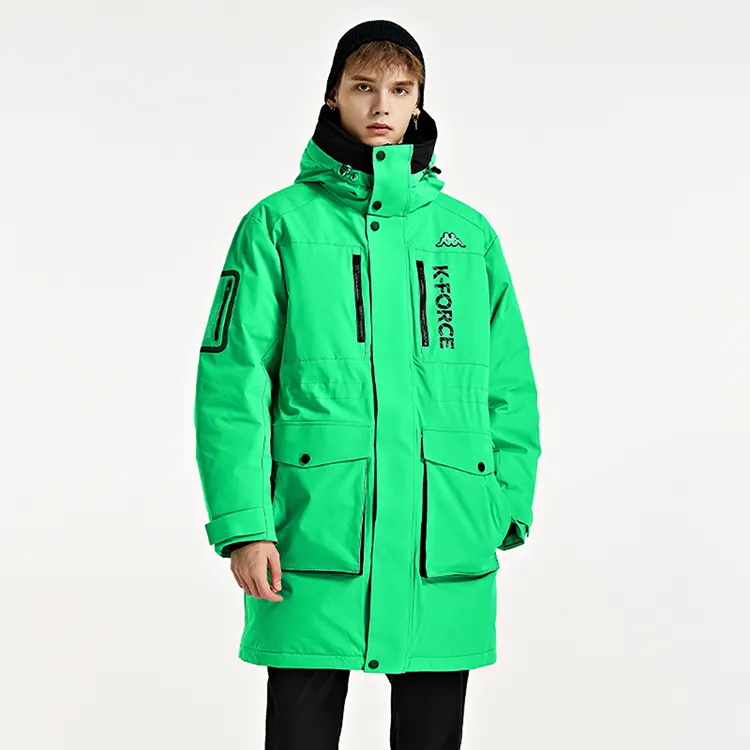 Kappa Letter Hooded Loose Fit Thickened Mid-Length Down Jacket Men's-10