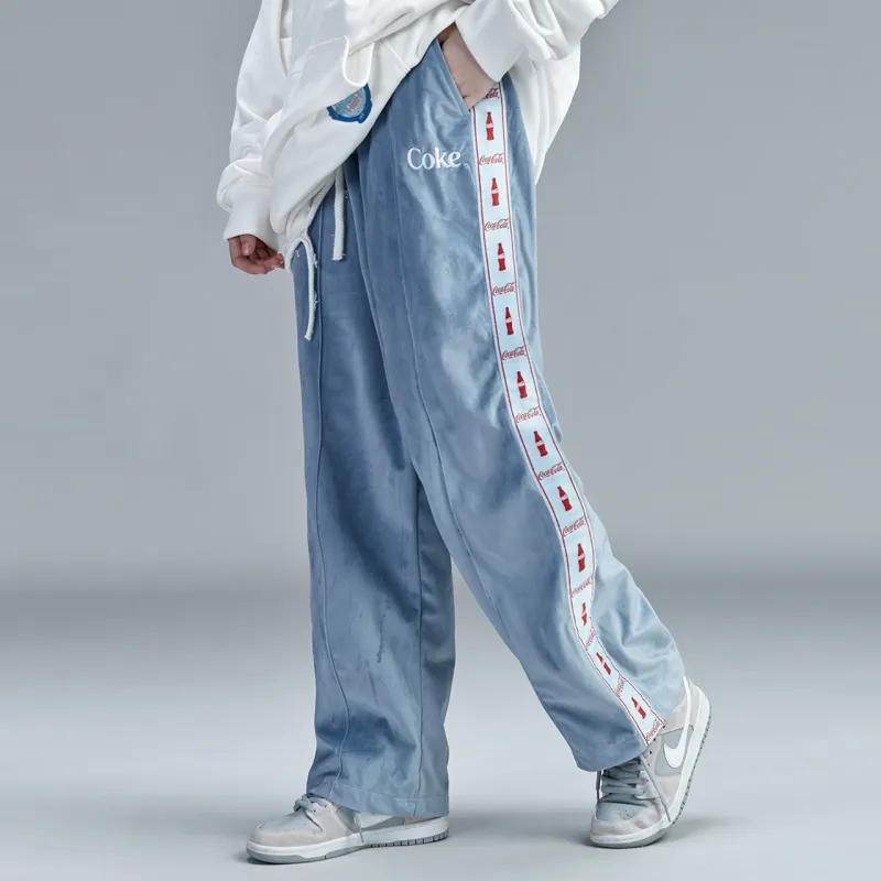 Coca cola X Guuka Casual Pants Unisex Dusty Blue-4