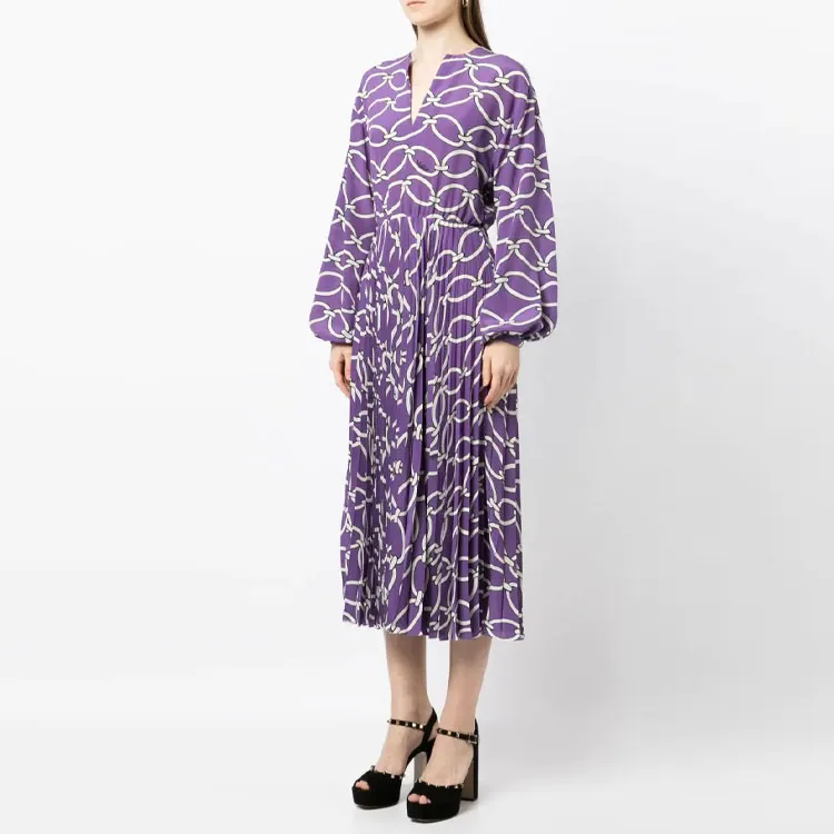 Valentino Long-Sleeved Dresses Women's Purple-3