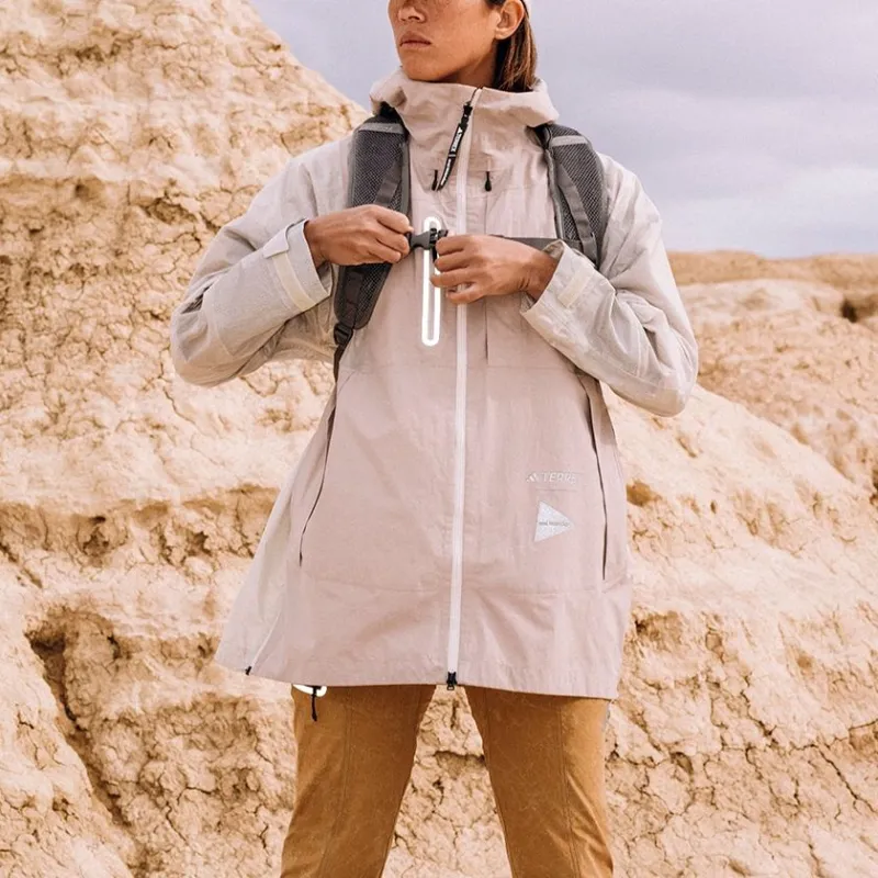 And Wander X Adidas TERREX X And Wander Windbreaker Jackets Women's Gray Pink-4