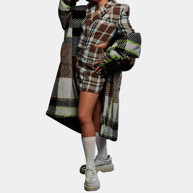 Adidas Ivy Park Halls Of Ivy Plaid Faux Fur Jacket All Gender-3