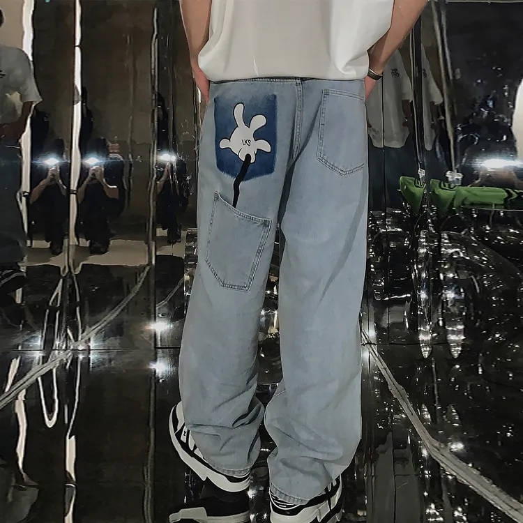 LOOKUN Jeans Men Blue-3