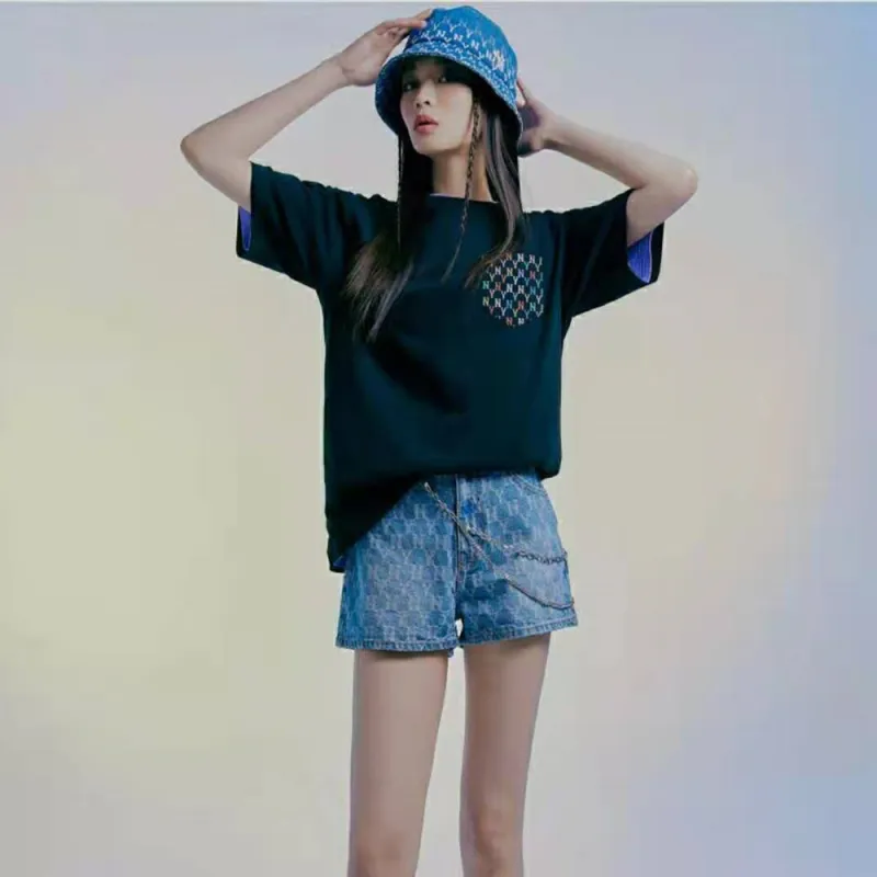 MLB Old Flower T Shirts Unisex Black-3