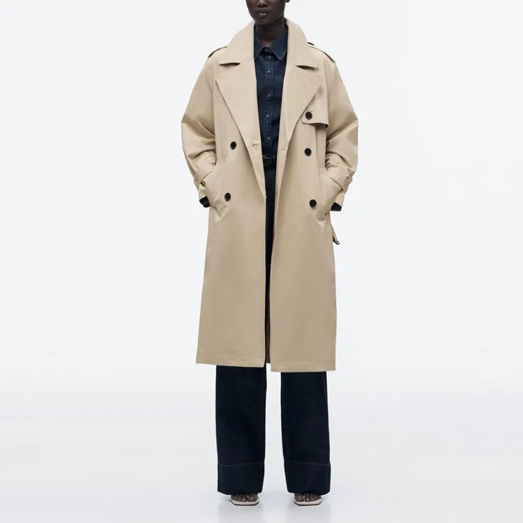 ZARA Trench Coats Women's Light Camel-2