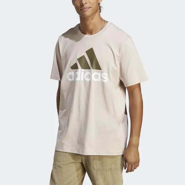 Adidas Drop Shoulder Sleeve T-Shirt Men's Coffee-1