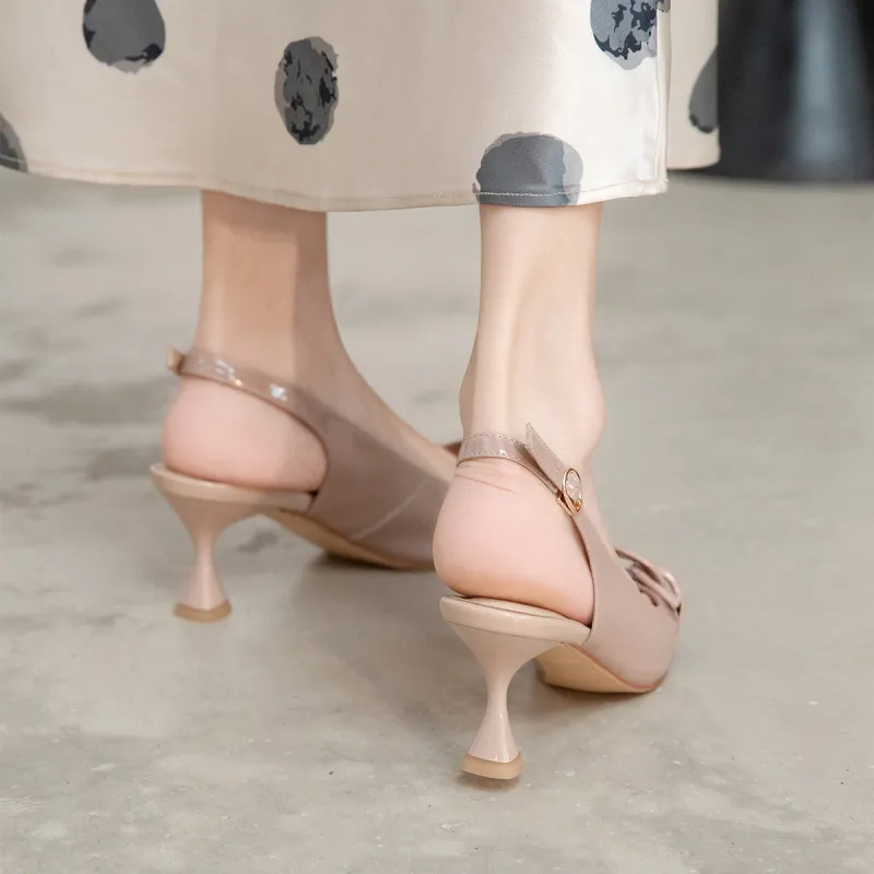 CAMEIDO Slim Heel High Heels 6.0cm Women's Nude-1