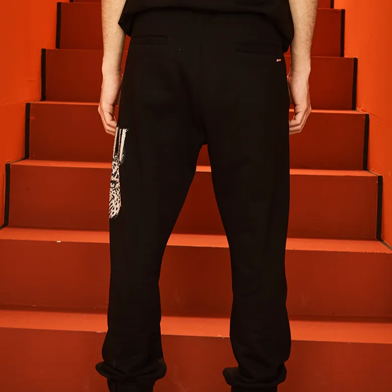 TCH Casual Pants Unisex Black Base Gold Logo-3