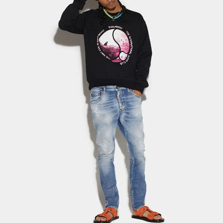 Dsquared2 Logo Patch Distressed Slim Fit Jeans-1