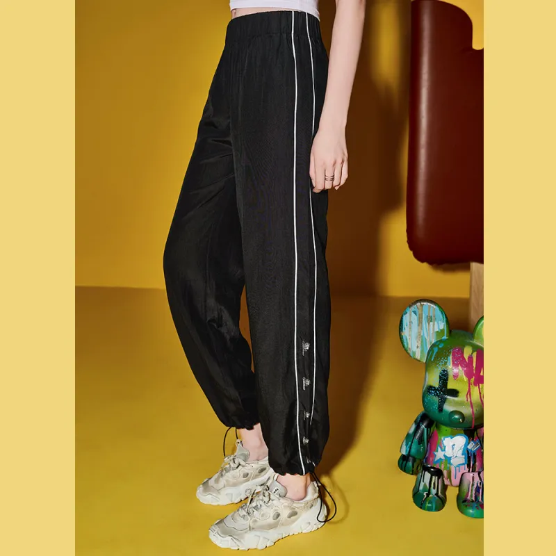 Qee X SEENFAAN Casual Pants Women's Black-3