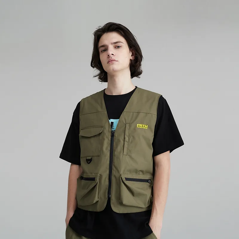 Prth Promethean Loose Fit Vest Unisex Olive Green-5