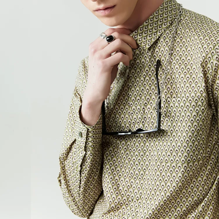 DAVID NAMAN Shirts Men Green-5