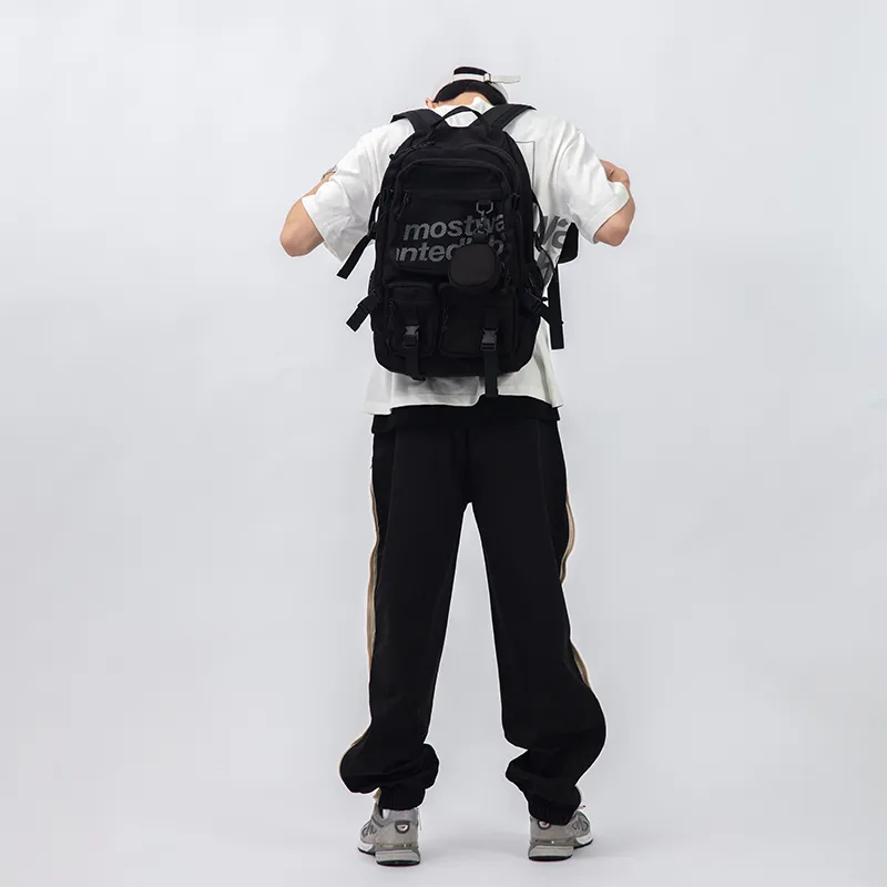 MostwantedLab Polyester Backpack Large Size Unisex Black-2