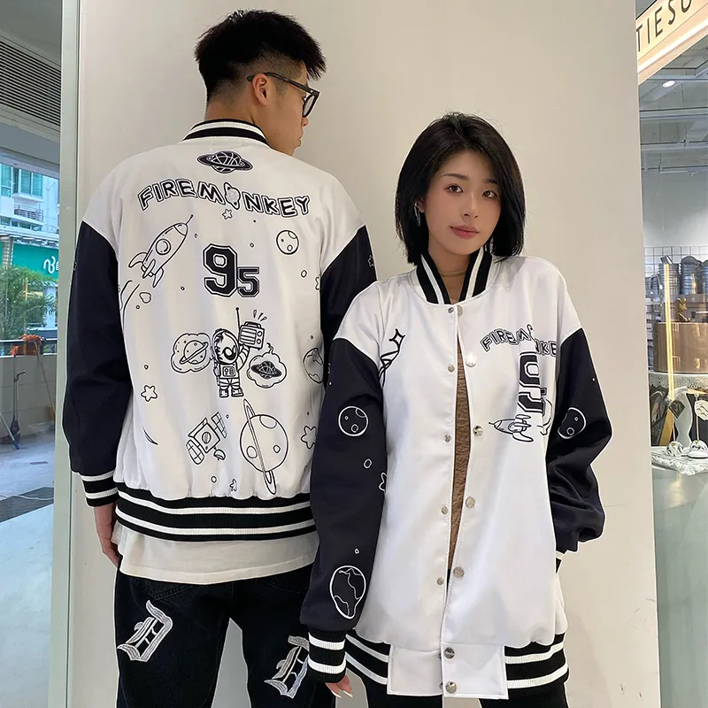 FireMonkey Baseball Jacket Unisex White-2