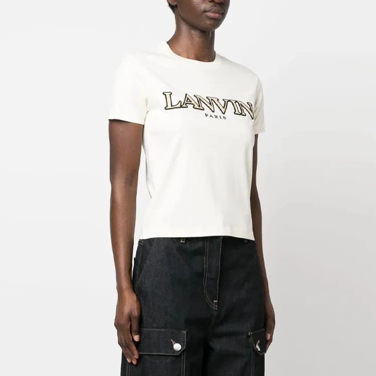 Lanvin Curb Regular Fit Tee 'Mastic'-3