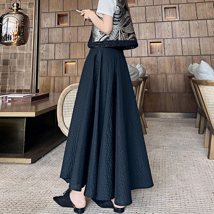 MEIYANG Casual Long Skirts Women's Black-2
