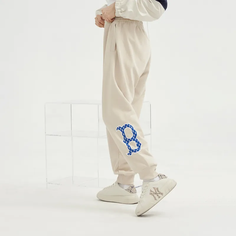 MLB Knitted Sweatpants Unisex Light Beige-3