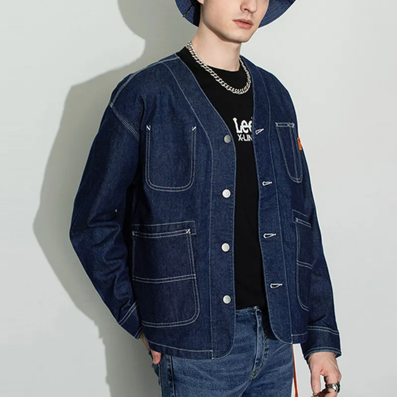 Lee Denim Jackets Men Medium Dark Blue-2
