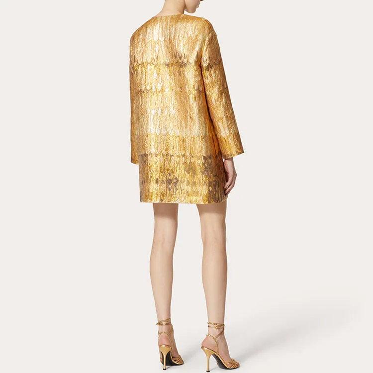 Valentino Long-Sleeved Dresses Women's Gold-2