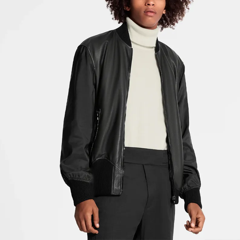 LOUIS VUITTON Reversible Leather Nylon Jacket-3