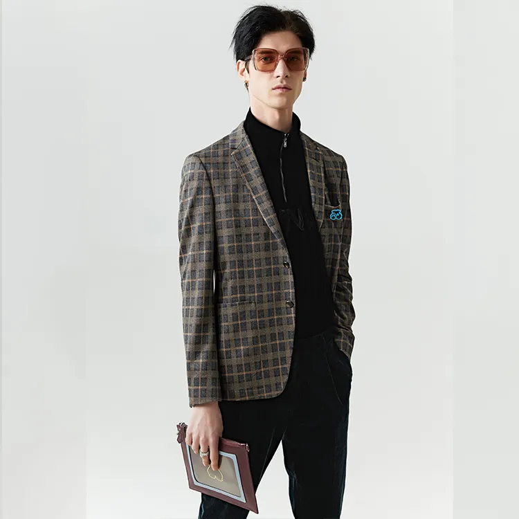 DAVID NAMAN Business Suits Men Orange-5