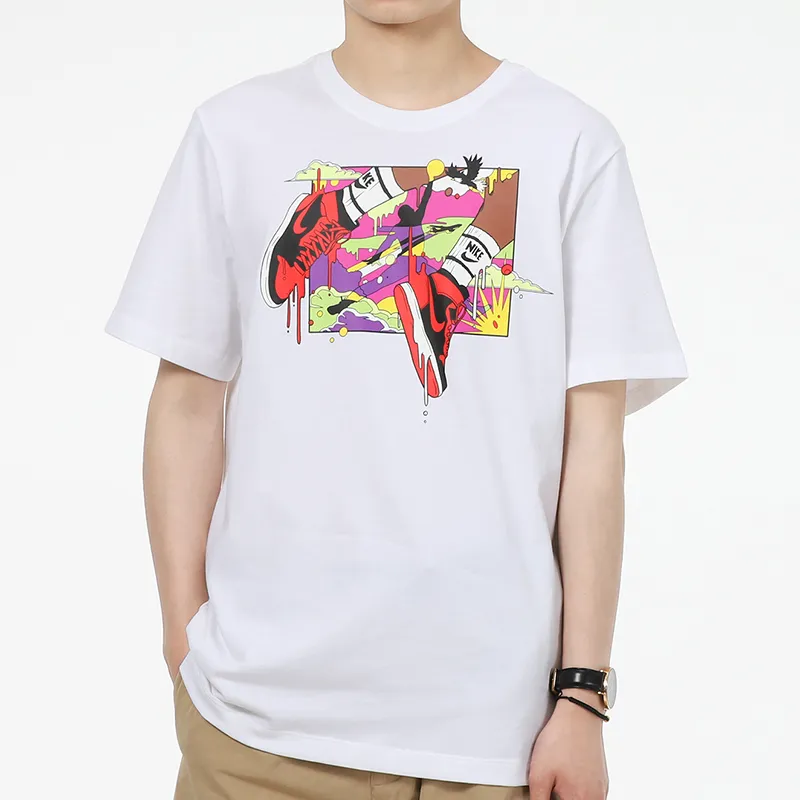 Jordan T Shirts Men White-3