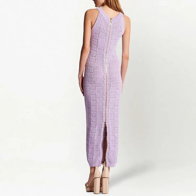 BALMAIN Sleeveless Dresses Women's Purple-3