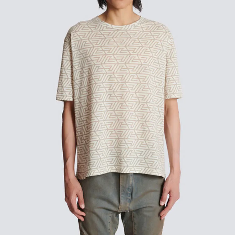 BALMAIN Pyramid Monogram Printed T Shirt-5