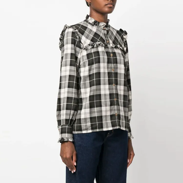 BARBOUR Shirts Women's Black/White-3