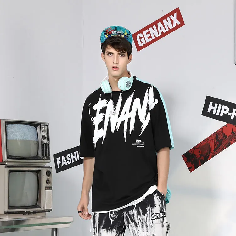 GENANX Straight Elbow Length Sleeved T Shirt Unisex-3