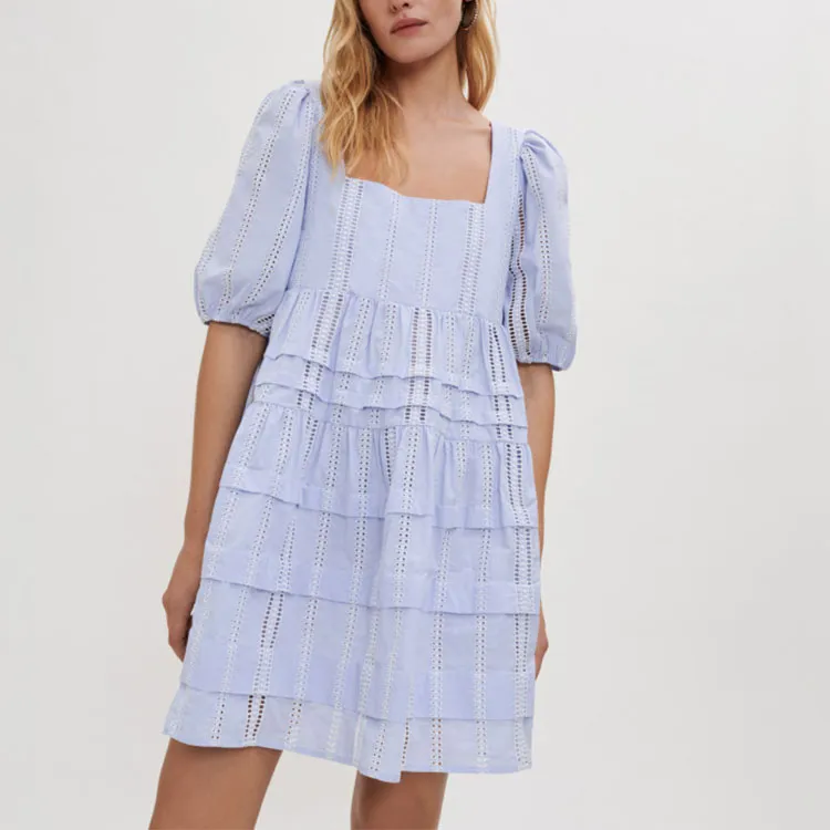 Maje SS23 Short-Sleeved Dresses Women's Sky Blue-2