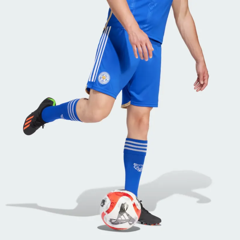 Adidas Leicester City Fc 23/24 Home Shorts Soccer Bottoms Men's Blue-3