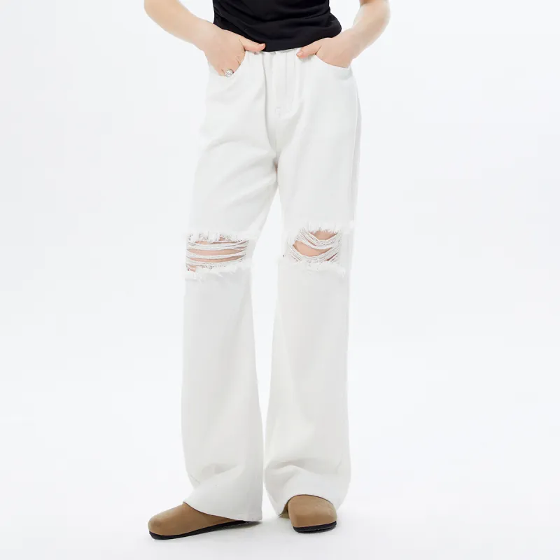 I'M ONE Ripped Pants Jeans Fall Women's-6