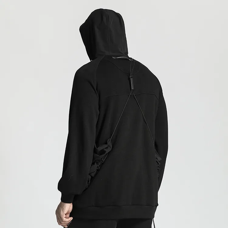 NORVINCY Chinese Fashion Trend Multi Pocket Pullover Sweatshirt Unisex-2