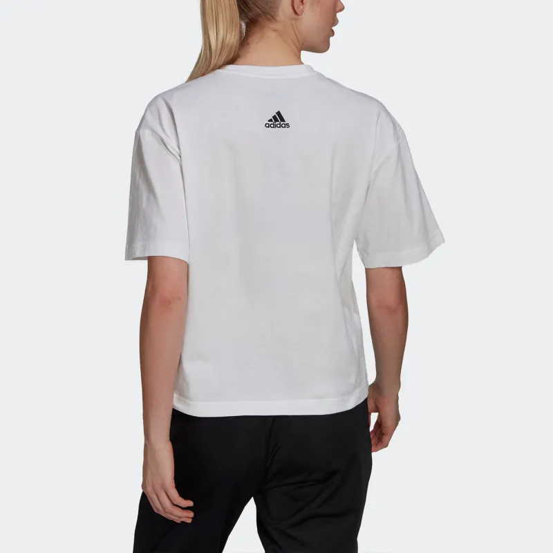 Adidas Set in Sleeve T Shirt Women's White-3