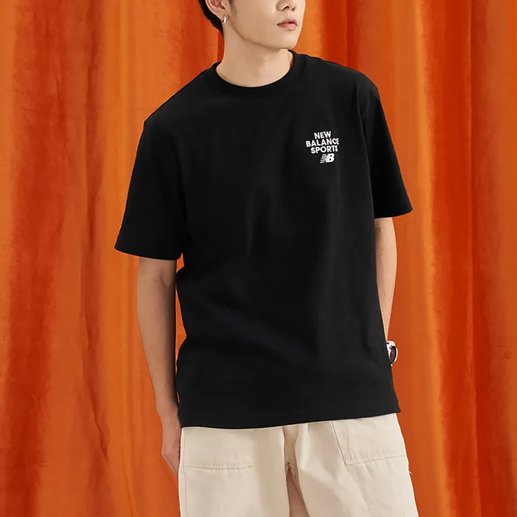 New Balance Drop Shoulder Sleeve T Shirt Unisex Black-6