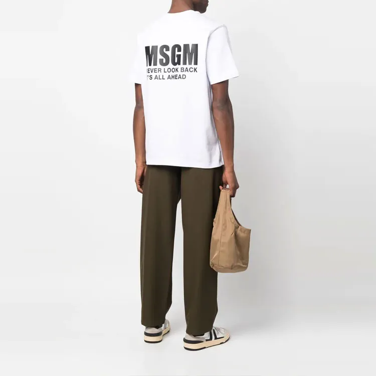 MSGM Logo Printed Crewneck T Shirt-2
