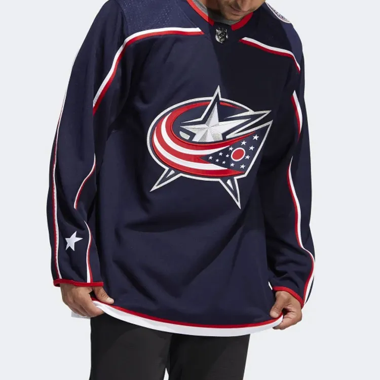 Adidas Blue Jackets Home Authentic Jersey-3