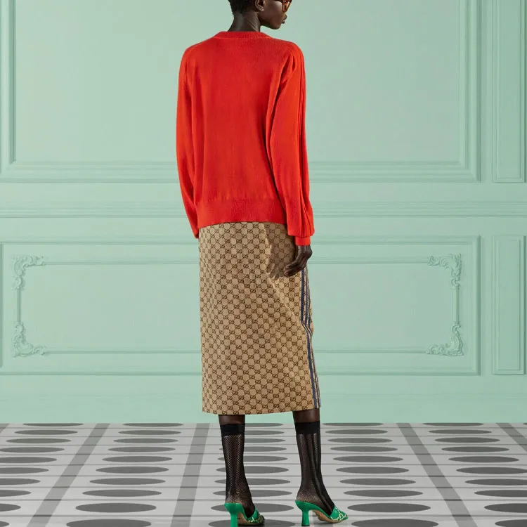 GUCCI x Adidas Originals SS23 Casual Long Skirts Women's Ebony-7