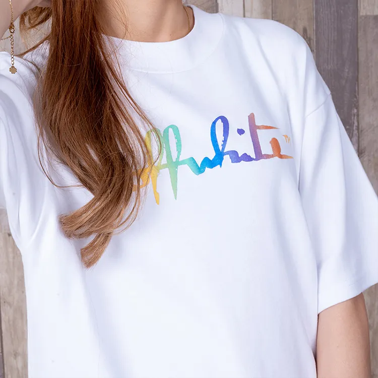 OFF WHITE Women's Rainbow Tomboy T Shirt White/Multi-1