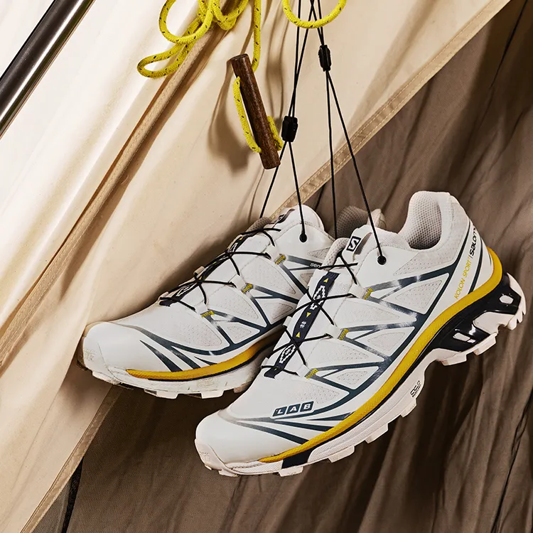 SALOMON x KOLON SPORT Anti Slip Wear Resistant Breathable Lightweight Low Top Running Shoes Unisex Yellow White Black-7