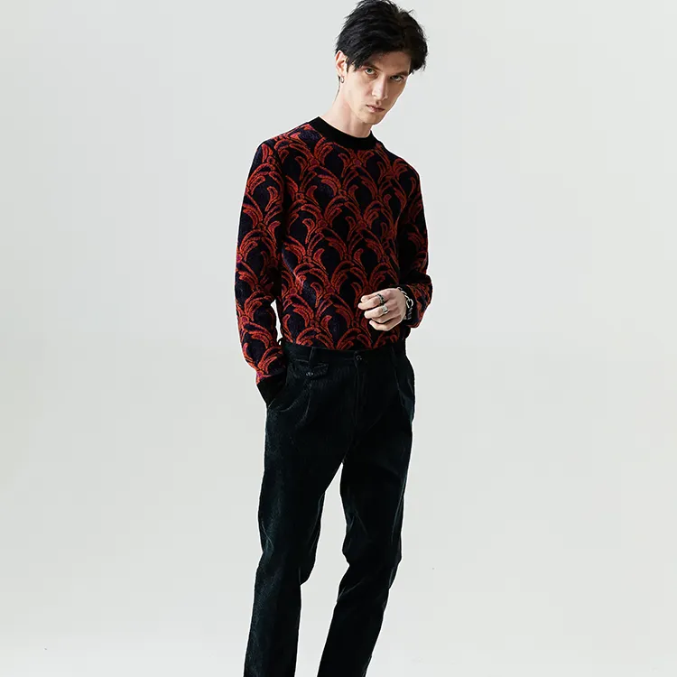 DAVID NAMAN Sweater Men's Orange Red-2