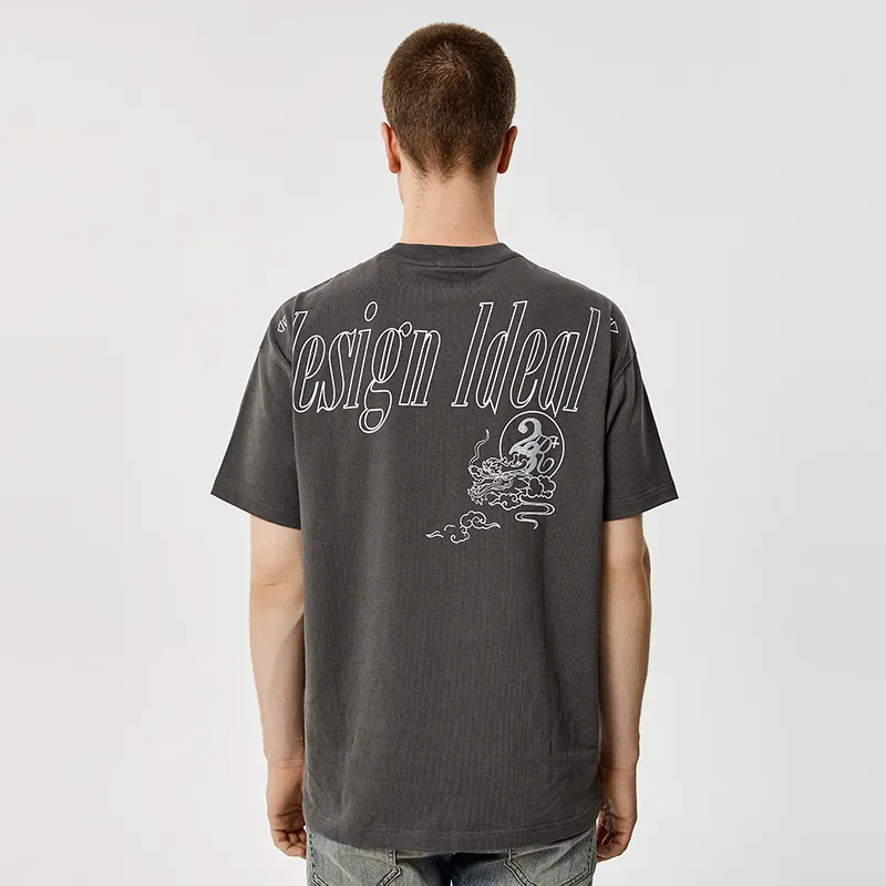 23R+ Straight Long Sleeved T Shirt Unisex Gray-2