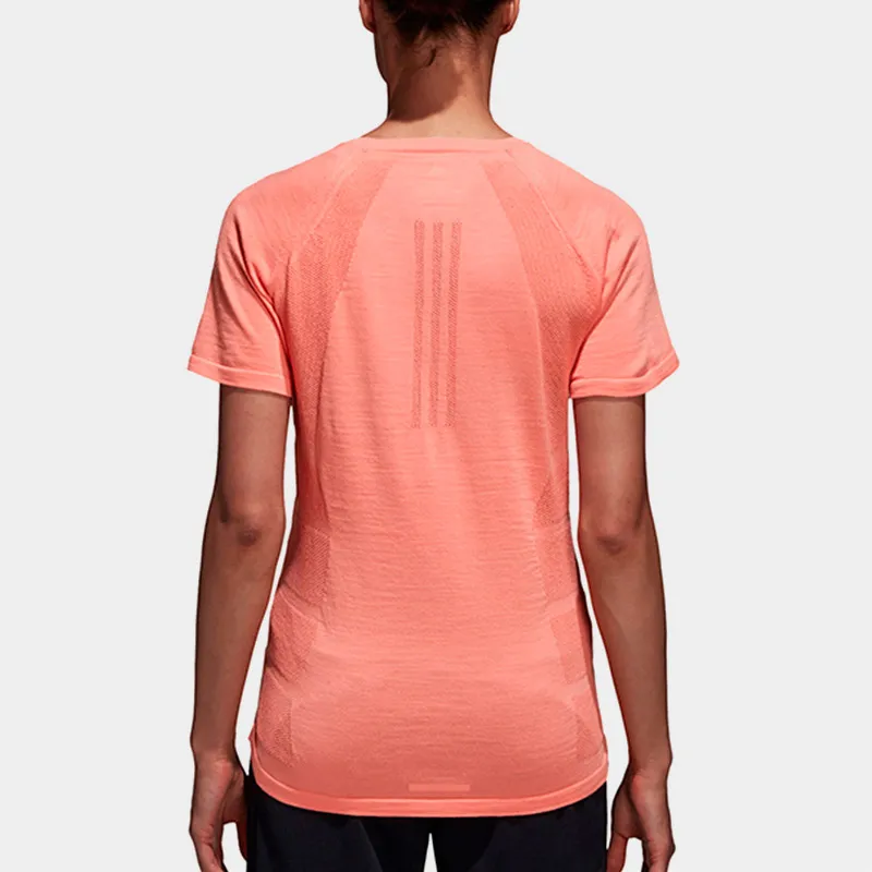 Adidas T Shirt Women's Orange Red-2
