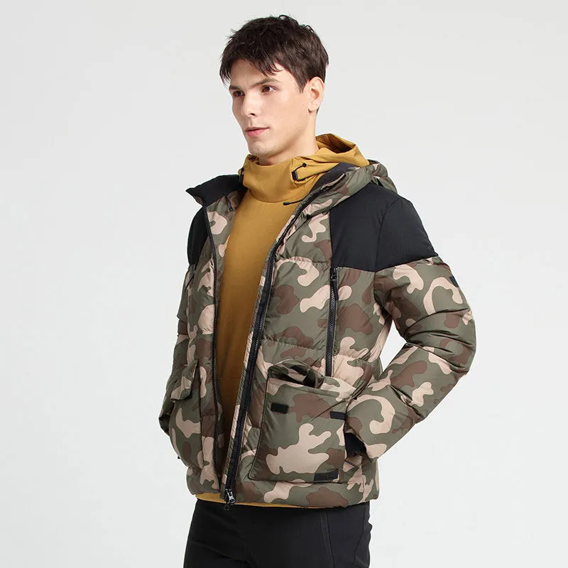 Jack Wolfskin Down Jacket Men's Black/Sand Dune Pattern-2