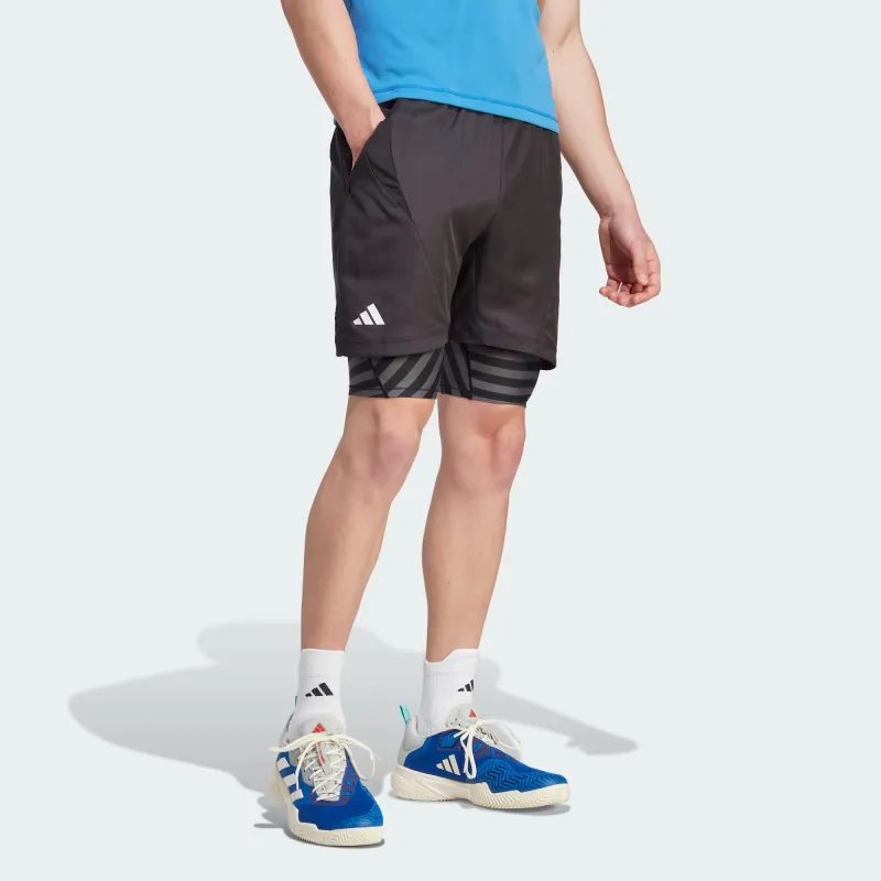 Adidas AEROREADY Two In One Pro Shorts Sports Shorts Men's Black-2