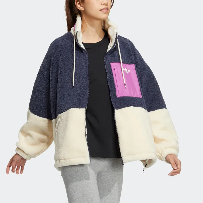 Adidas Originals Short Sherpa Jacket Women's Multicolor-3